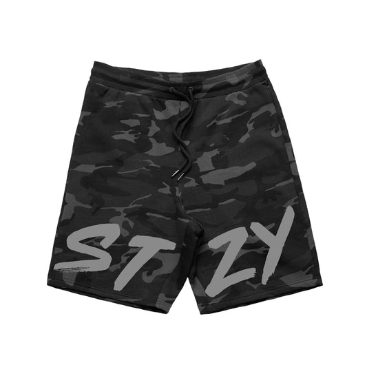 STZY THRASHIN' Shorts - Black Camo